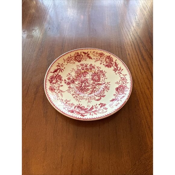Vintage Taylor Smith Taylor Saucer Center Bouquet Red 6 In 12402 - Picture 1 of 4